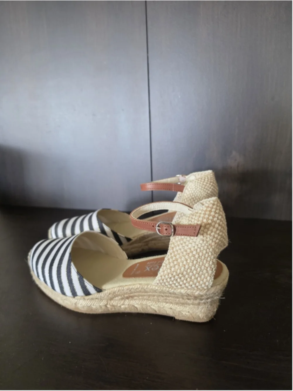 Napa Flex David Tate Espadrille Wedge d'Orsey Sandals 8.5 M (39 EU) Black White